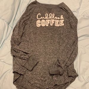 Worn once comfy coffee and cuddles top